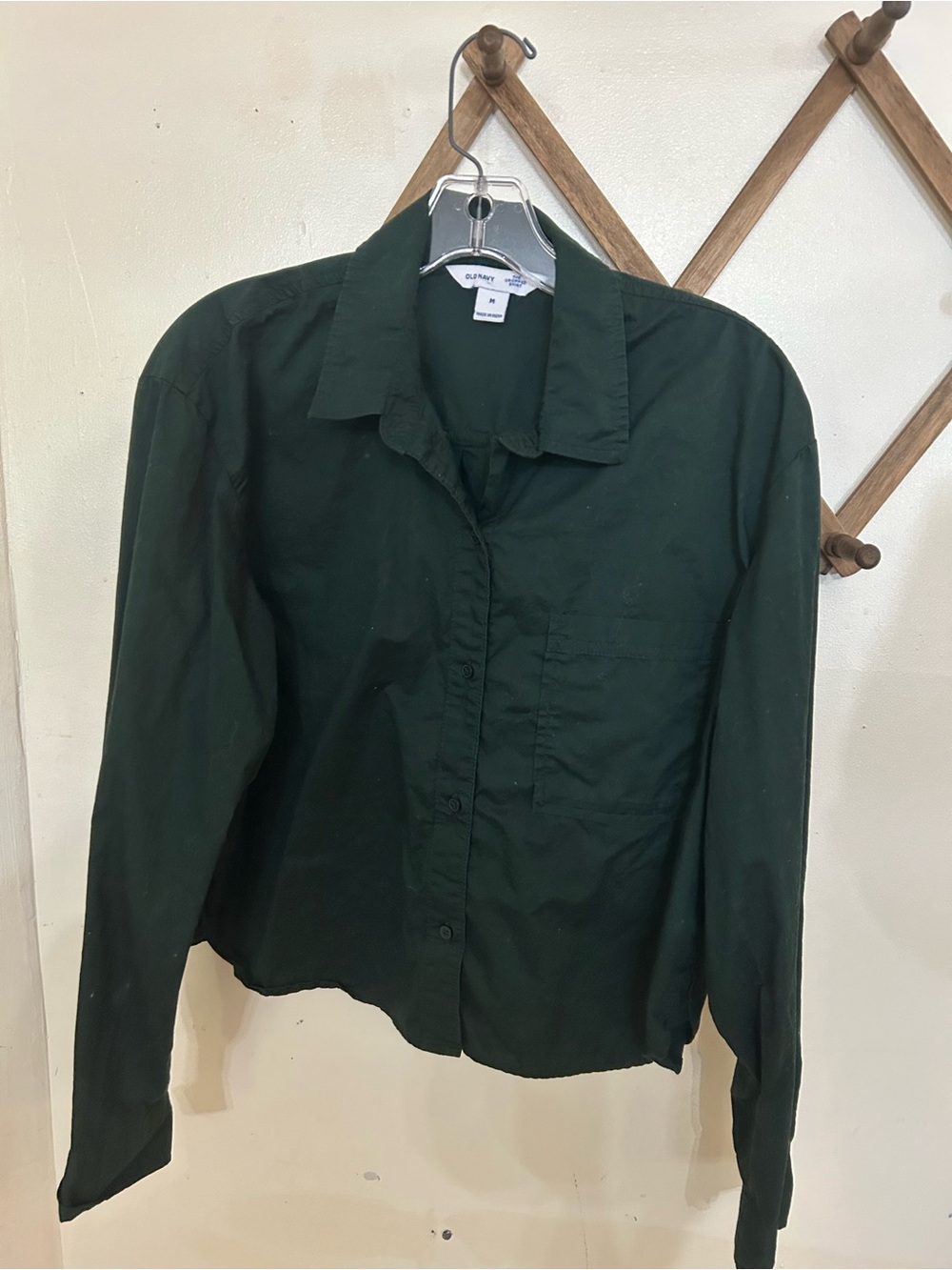 Old Navy Dark Green Women's Button-Down Shirt